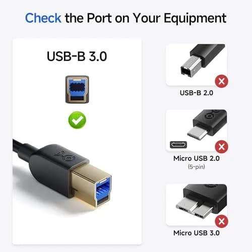 Cable Matters USB-C to USB-B 3.0 Cable 0.3m (1 ft) | 5 Gbps Data Transfer for USB-C Laptops to USB-B Devices thumbnail 3