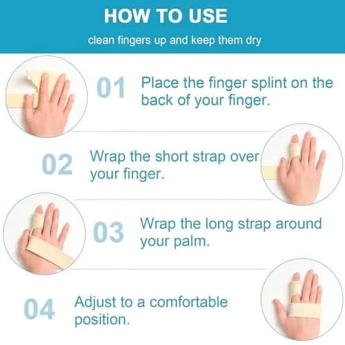 Sumifun Finger Brace, Mallet Finger Splint for Index Middle Ring Pinky Finger Arthritis Pain, Tendon Injury, Broken Mallet Finger Stabilizer Wrap, Khaki (1 Count) thumbnail 3
