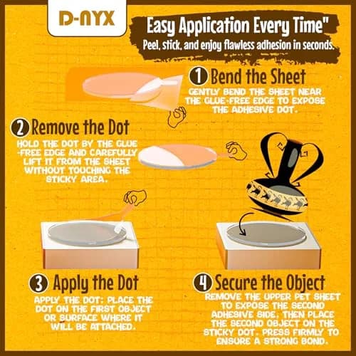 D-NYX Double Sided Tape Sticky Dots 280 Pack | Clear, Removable, Waterproof Adhesive for Crafts and Decor thumbnail 5