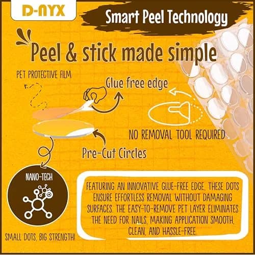 D-NYX Double Sided Tape Sticky Dots 280 Pack | Clear, Removable, Waterproof Adhesive for Crafts and Decor thumbnail 3