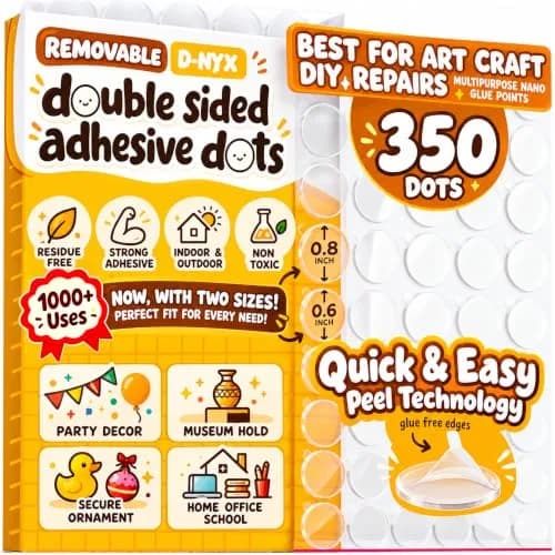 D-NYX Double Sided Tape Adhesive Dots 280-700 Pack | Reusable Clear Sticky Tack for Walls & Crafts thumbnail 1