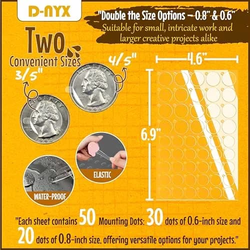 D-NYX Double Sided Tape Adhesive Dots 280-700 Pack | Reusable Clear Sticky Tack for Walls & Crafts thumbnail 3