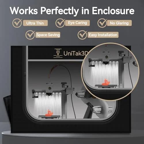 UniTak3D LED Light Strip Kit for Bambu Lab A1 Mini 3D Printer 190mm (7.5in) | High Brightness 24V thumbnail 4
