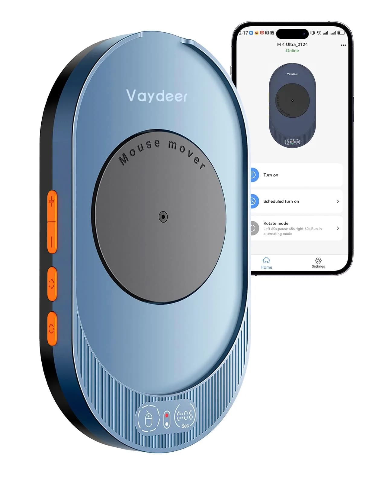 Vaydeer M3 Navy Blue Mouse Mover with App + Button Control - Keeps PC Active - main product image