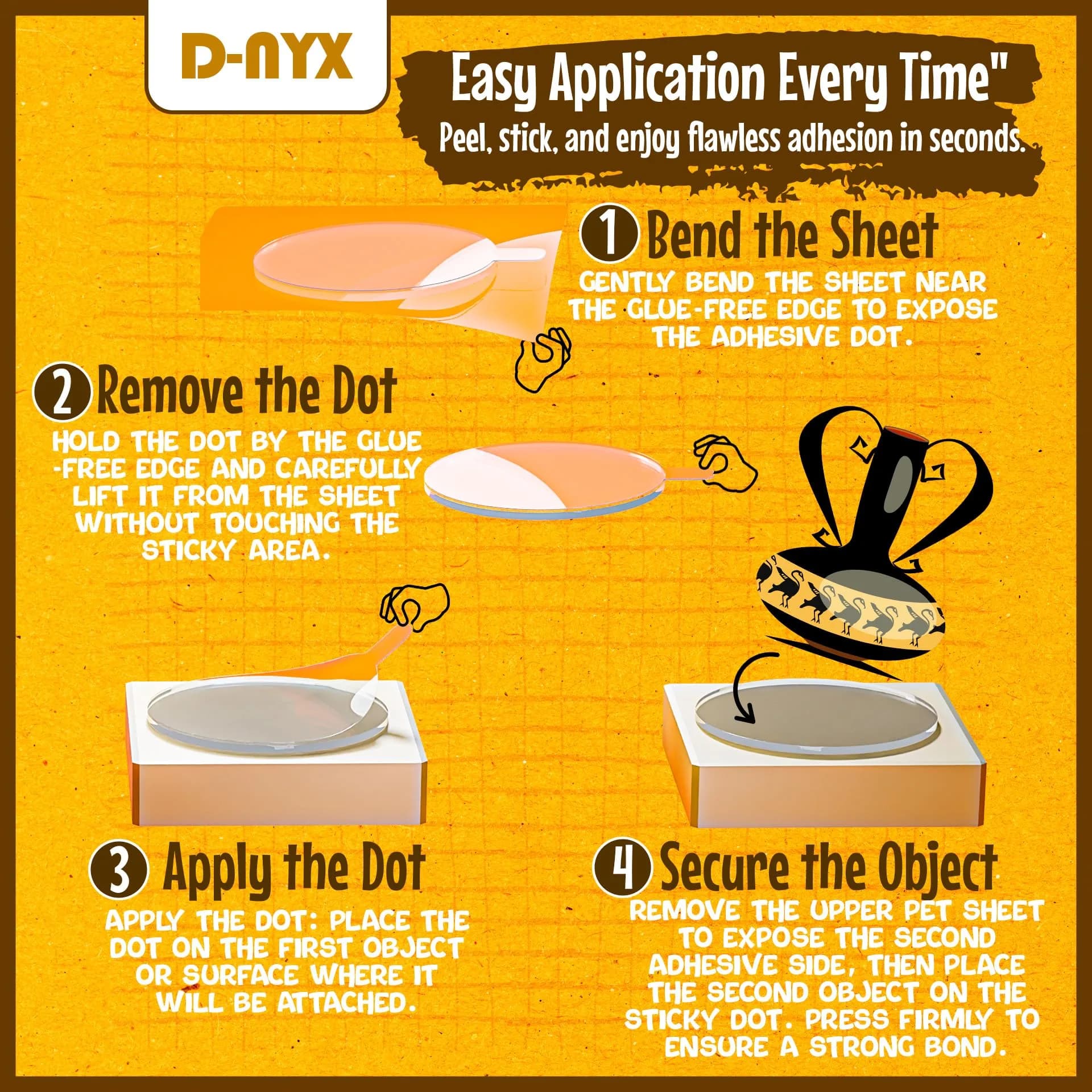 D-NYX Clear Double Sided Adhesive Dots (700 Pack) | Removable Sticky Tack for Crafts & Decor - view 5