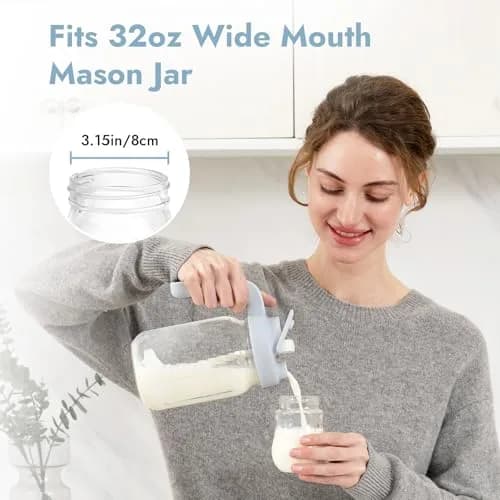 Papablic 32oz Formula Mixing Pitcher Lid with Handle & Spout | BPA-Free, Leakproof, Dishwasher Safe thumbnail 4