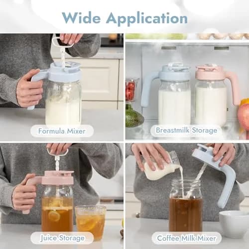 Papablic 32oz Formula Mixing Pitcher Lid with Handle & Spout | BPA-Free, Leakproof, Dishwasher Safe thumbnail 7