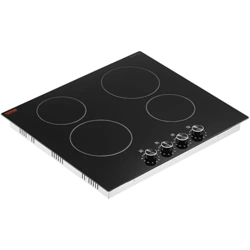 VEVOR 24-inch 4-Burner Radiant Cooktop 6000W 220V | Built-In Electric Stove Top with Glass Panel thumbnail 9