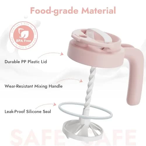 Papablic Pink Formula Mixer Lid for 32oz Wide Mouth Mason Jars | BPA-Free & Leak-Proof Design thumbnail 5