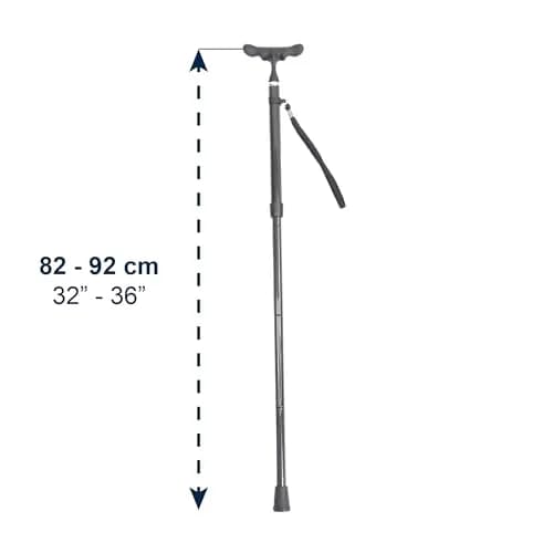 KMINA Folding Cane with Ergonomic Grip, Carbon Fiber, Adjustable, Black | Lightweight & Supportive for Daily Use thumbnail 3