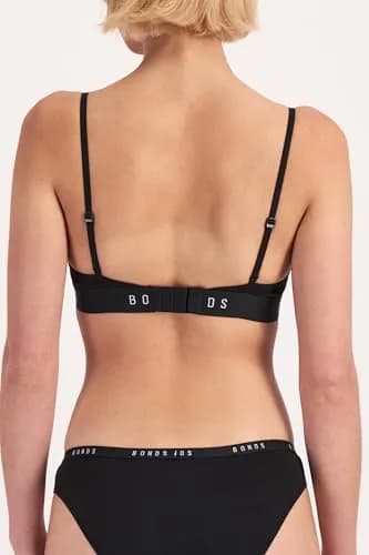 Bonds Women’s Wireless Bralette – Soft Cotton-Modal, Stretchy & Adjustable, Comfortable Everyday Fit Black thumbnail 2