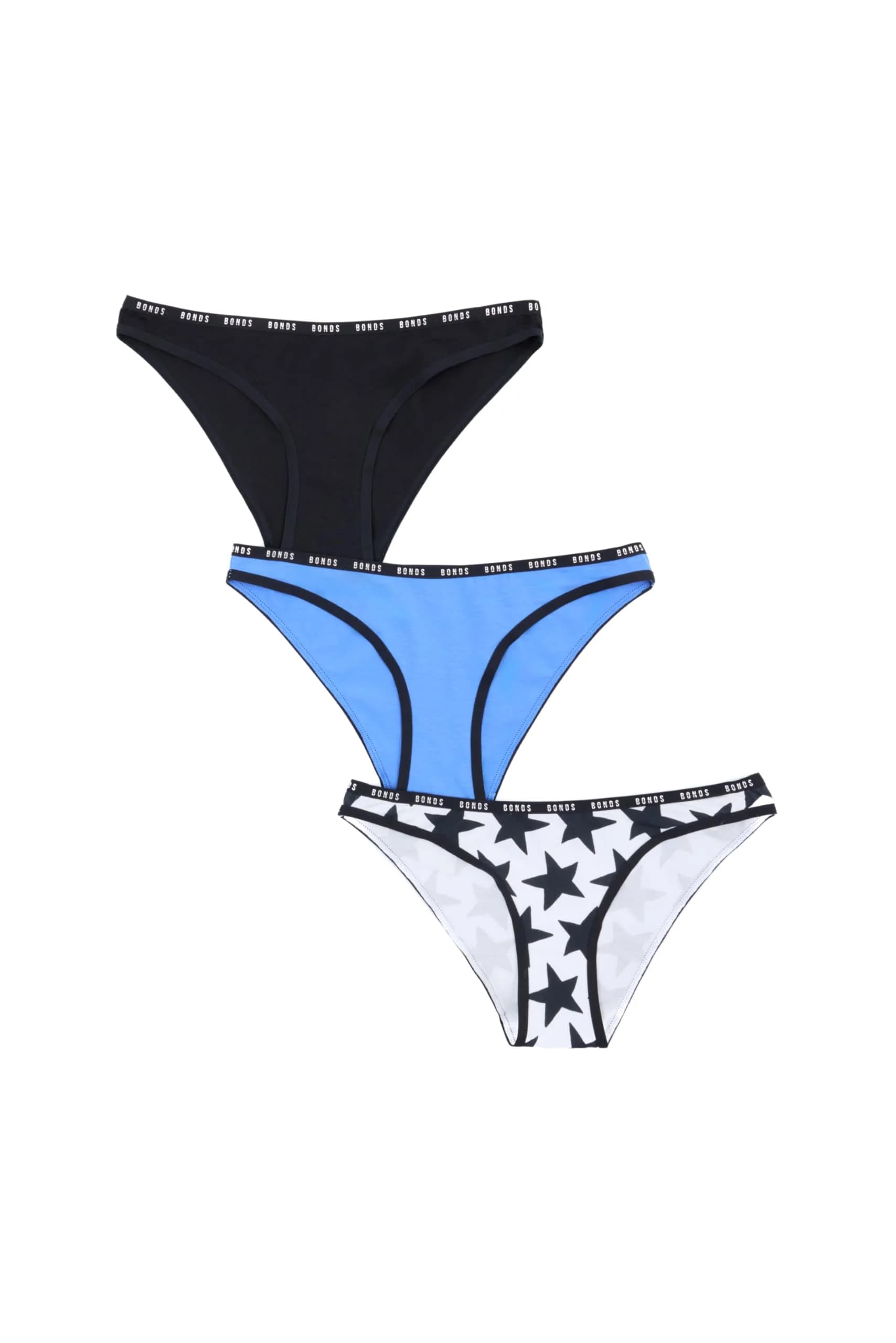 Bonds Women’s High-Cut Bikini Panties 3-Pack | Stretch Cotton-Blend, Soft Comfort - main product image