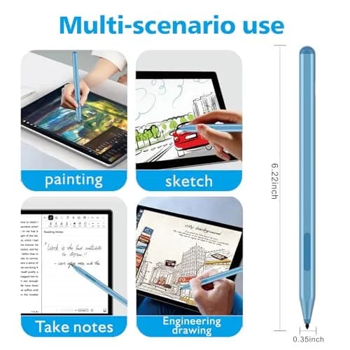 Milikilo Stylus Pen for Microsoft Surface Pro/Go/Laptop/Studio/Book with Eraser, Palm Rejection, Tilt, 1024 Pressure, Blue thumbnail 7