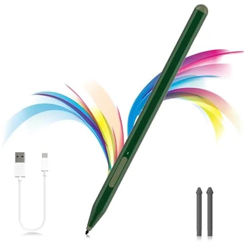 Milikilo Stylus Pen for Microsoft Surface Pro 12/11/10/9/8/X/7+/7/6/5/4/3, Surface Go 4/3/2/1, Surface Laptop 1-5, Studio, Book 3/2/1 with Eraser & Palm Rejection, 1024 Pressure, Green thumbnail 1