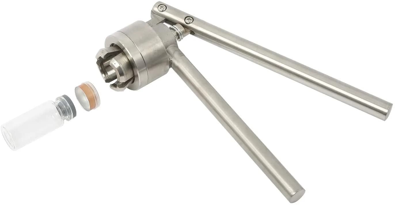 HighFree Manual Vial Crimper with 10x 3ml Vials, Stoppers & Caps | Stainless Steel Hand Sealing Machine for 13mm Flip Caps - view 9