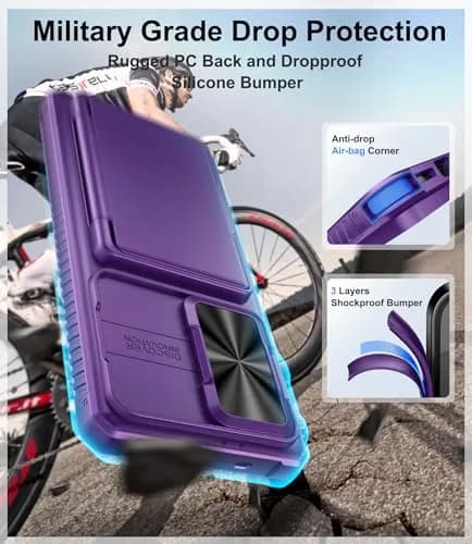 BXYJY Samsung Galaxy S25 Ultra Wallet Case with Card Holder, Purple | Military Drop & RFID Protection thumbnail 5