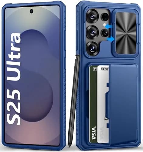 BXYJY Samsung Galaxy S25 Ultra Wallet Case with Card Holder & Camera Cover | Military Drop Protection - main product image