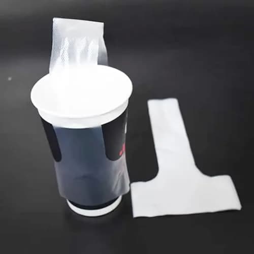 UtySty T-Type Drink Carrier Bags with Handle, 200 Pack, 12x23 cm (4.72x8.27 in) | Disposable PE Bags for Coffee, Milk Tea, Juice thumbnail 5
