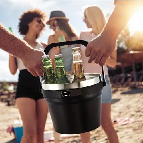 COKTIK 7L Insulated Ice Bucket with Lid | Double Wall Vacuum Stainless Steel Keeps Drinks Cold 24H thumbnail 7