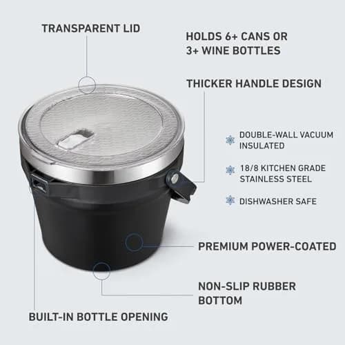 COKTIK 7L Insulated Ice Bucket with Lid | Double Wall Vacuum Stainless Steel Keeps Drinks Cold 24H thumbnail 2
