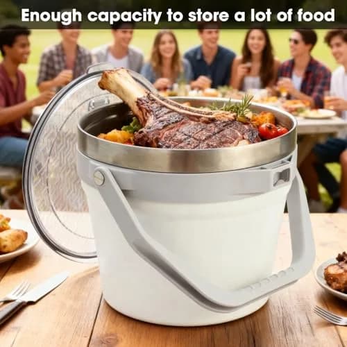 COKTIK 7L Vacuum Insulated Ice Bucket with Lid & Tongs | Large Capacity Stainless Steel Beverage Bucket for Parties thumbnail 5