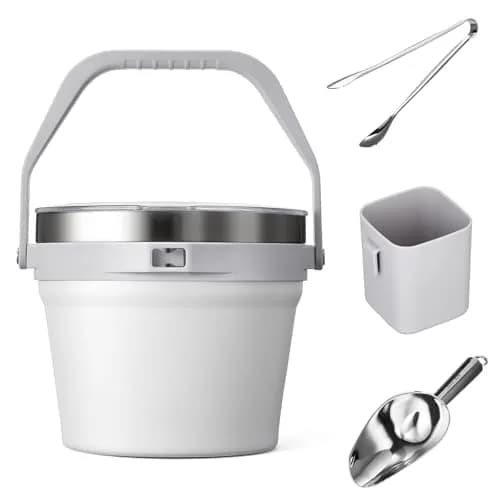 COKTIK 7L Vacuum Insulated Ice Bucket with Lid & Tongs | Large Capacity Stainless Steel Beverage Bucket for Parties thumbnail 7