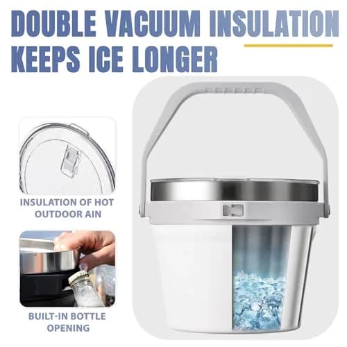 COKTIK 7L Vacuum Insulated Ice Bucket with Lid & Tongs | Large Capacity Stainless Steel Beverage Bucket for Parties thumbnail 3