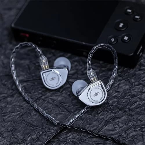Linsoul SIMGOT EW200 In-Ear Earphones with 10mm SCP Diaphragm Dynamic Driver, 16Ω Impedance, 126dB Sensitivity | Silver Metal Body, Detachable 0.78mm 2-pin Silver-Plated OFC Cable thumbnail 8