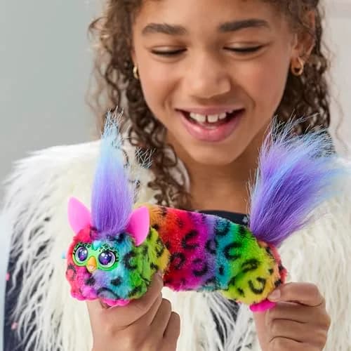 Furby DJ Furblets Rain-Bow-Kat Mini Electronic Plush Toy 11.4 cm (4.49 inches) | Interactive Music & Furbish Speaker thumbnail 3