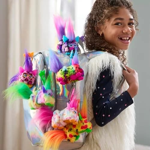 FURBY DJ Furblets Pepp-Oh-Roni Mini Electronic Plush Toy - Can-dee-swirl Edition, 11.4cm (4.49 inches) thumbnail 5