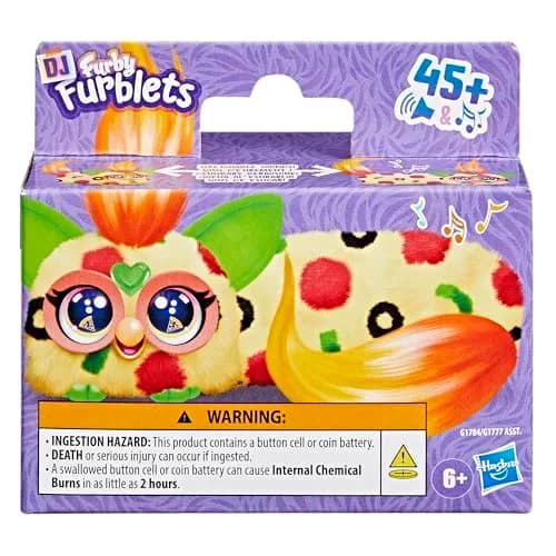 FURBY DJ Furblets Pepp-Oh-Roni Mini Electronic Plush Toy - Can-dee-swirl Edition, 11.4cm (4.49 inches) thumbnail 2