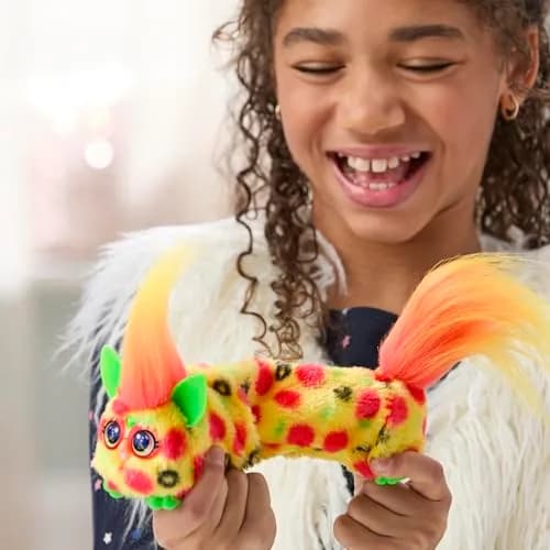 FURBY DJ Furblets Pepp-Oh-Roni Mini Electronic Plush Toy - Can-dee-swirl Edition, 11.4cm (4.49 inches) thumbnail 3