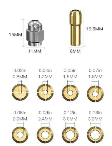 Mellbree Drill Chuck Collet Set 12PCS 1/32" to 1/8" | Universal Power Tool Accessory thumbnail 7
