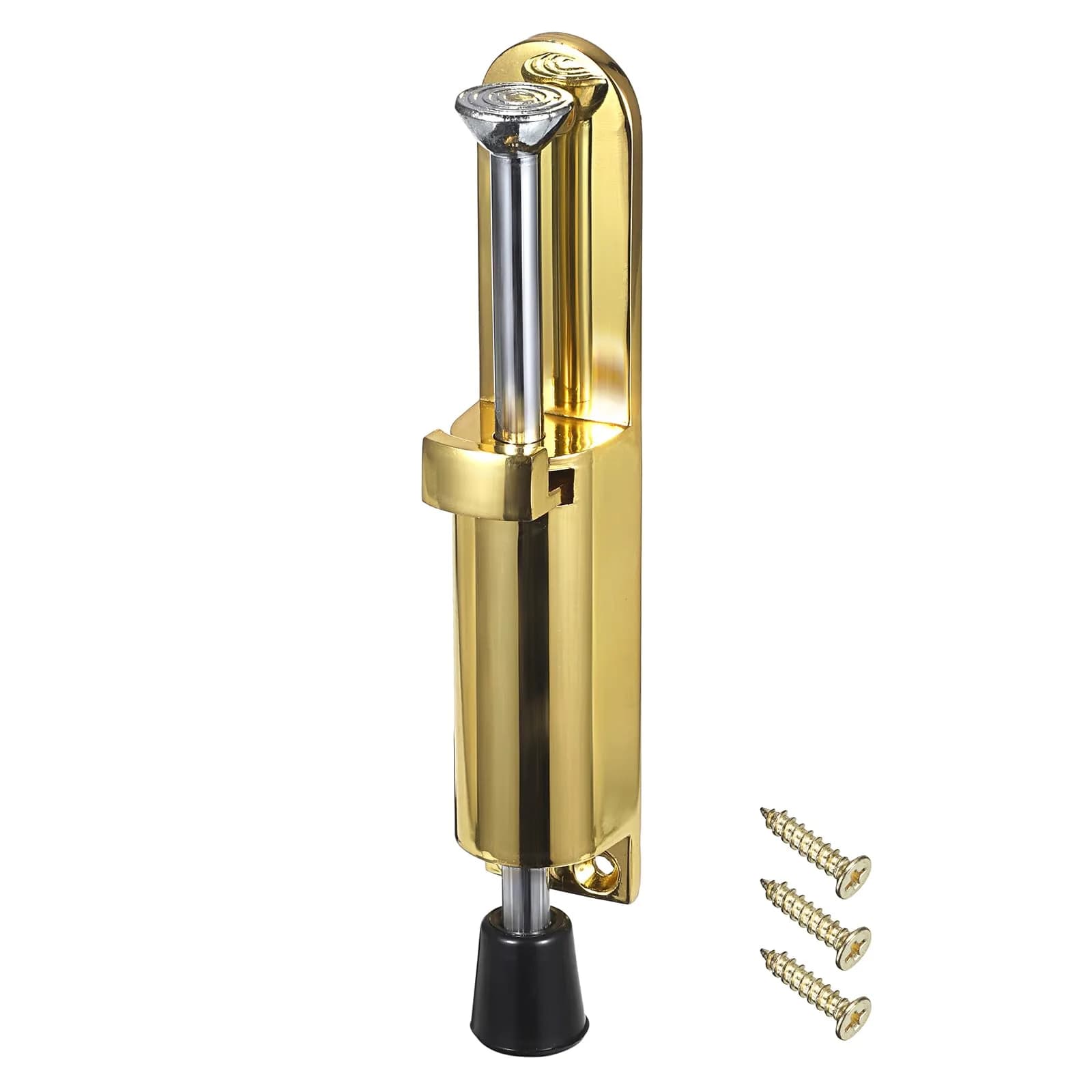Sumnacon Kickdown Door Stop - Stainless Steel Heavy Duty Rubber Floor Stopper, Gold | Easy Step On/Off, Adjustable, Spring Loaded, Durable