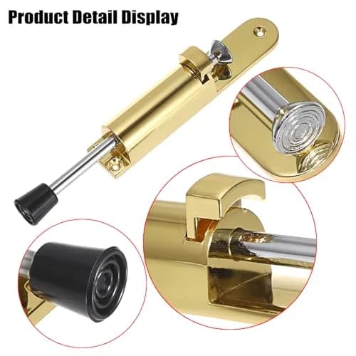 Sumnacon Kickdown Door Stop - Stainless Steel Heavy Duty Rubber Floor Stopper, Gold | Easy Step On/Off, Adjustable, Spring Loaded, Durable thumbnail 4