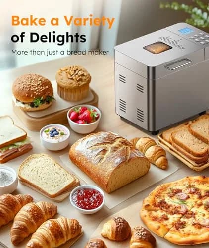 OSIPOTO 2LB Bread Maker 17 in 1 Stainless Steel | Automatic, Non-stick, 15 Hour Timer thumbnail 6