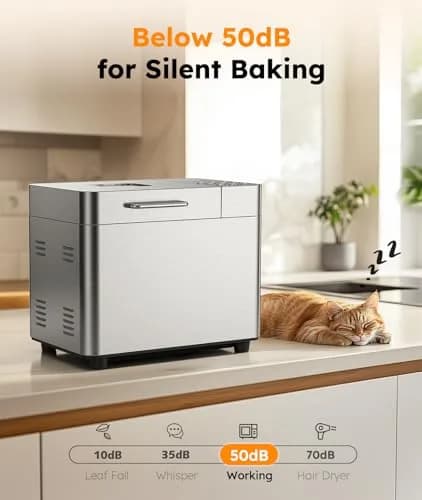 OSIPOTO 2LB Bread Maker 17 in 1 Stainless Steel | Automatic, Non-stick, 15 Hour Timer thumbnail 8