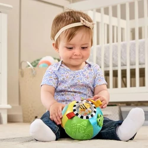 VTech Baby On-the-Moove Activity Ball with Textures, Orange 12.7cm (5") | Motion-Activated Crawl Encouragement thumbnail 6