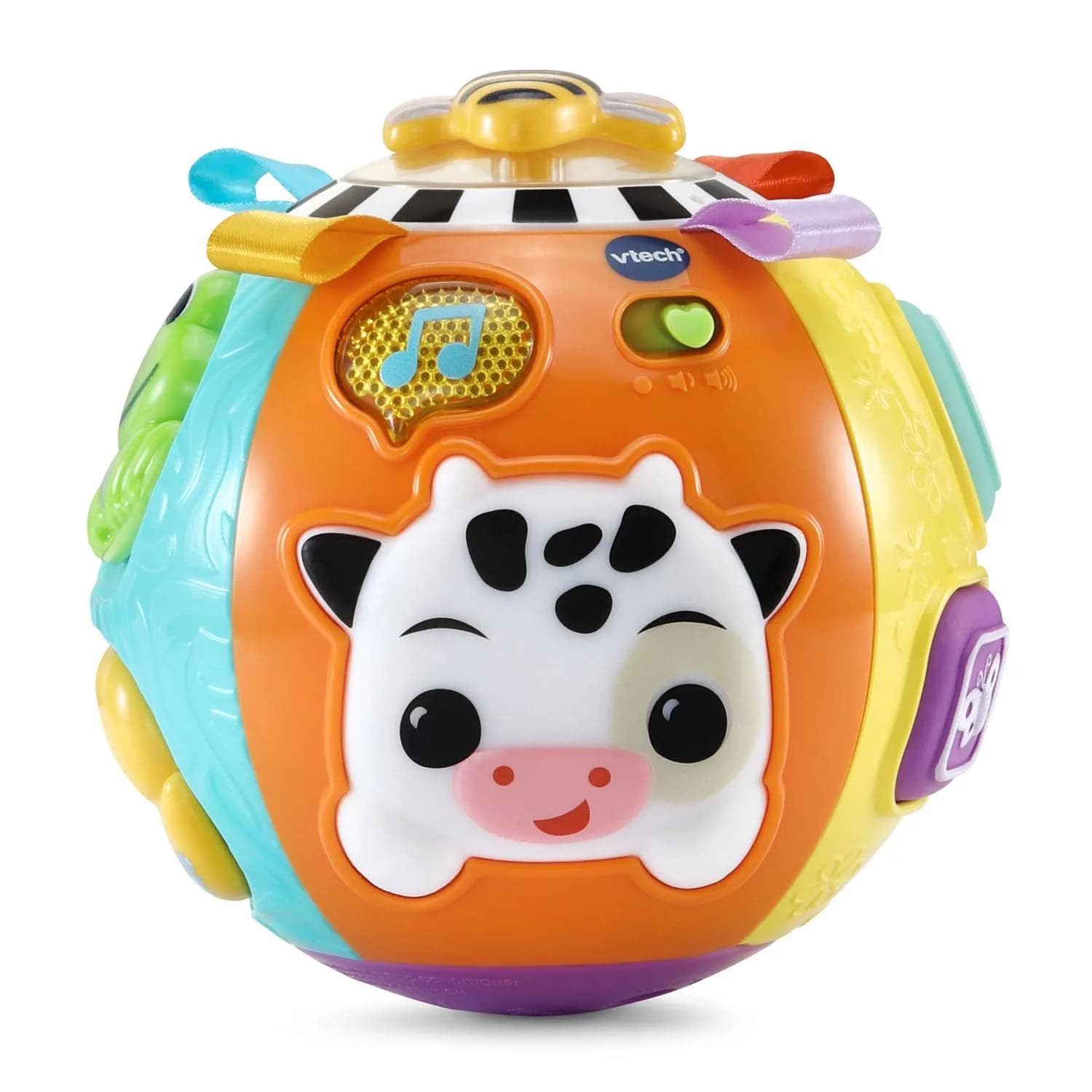 VTech Baby On-the-Moove Activity Ball with Textures, Orange 12.7cm (5") | Motion-Activated Crawl Encouragement — Orange