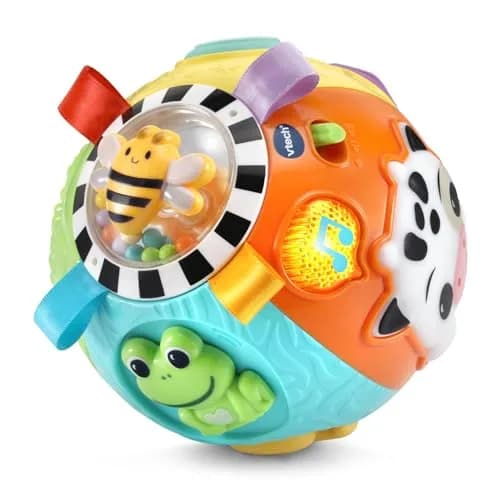 VTech Baby On-the-Moove Activity Ball with Textures, Orange 12.7cm (5") | Motion-Activated Crawl Encouragement thumbnail 3