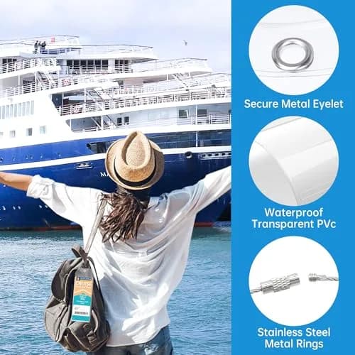 Teskyer Clear Cruise Luggage Tag Holder 8 Pack | Waterproof PVC with Steel Loop thumbnail 5