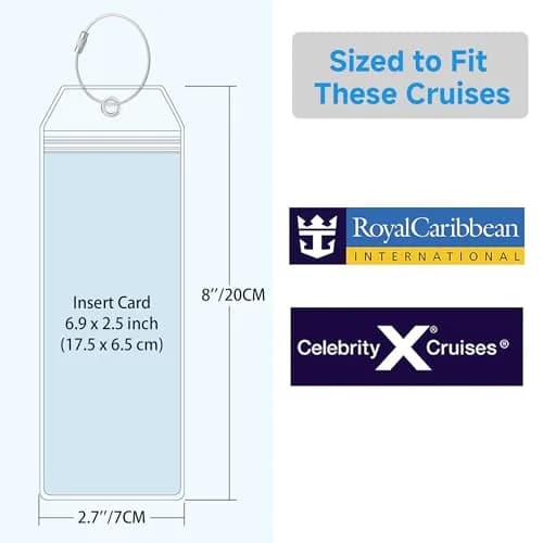 Teskyer Clear Cruise Luggage Tag Holder 8 Pack | Waterproof PVC with Steel Loop thumbnail 2