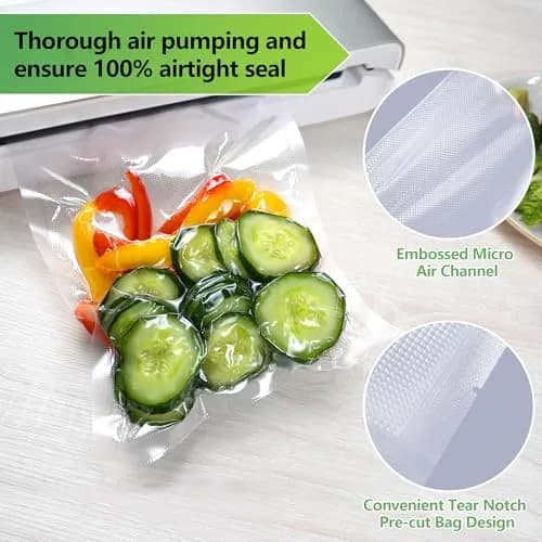 ReLuien Vacuum Sealer Bags 8x12 Inch | Heavy Duty, BPA-Free, Reusable Food Storage Bags thumbnail 6