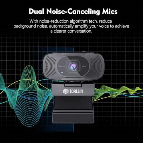 TOALLIN 1080P Full HD Webcam with Dual Microphones | 90° Wide Angle, Plug & Play for Video Calls thumbnail 3