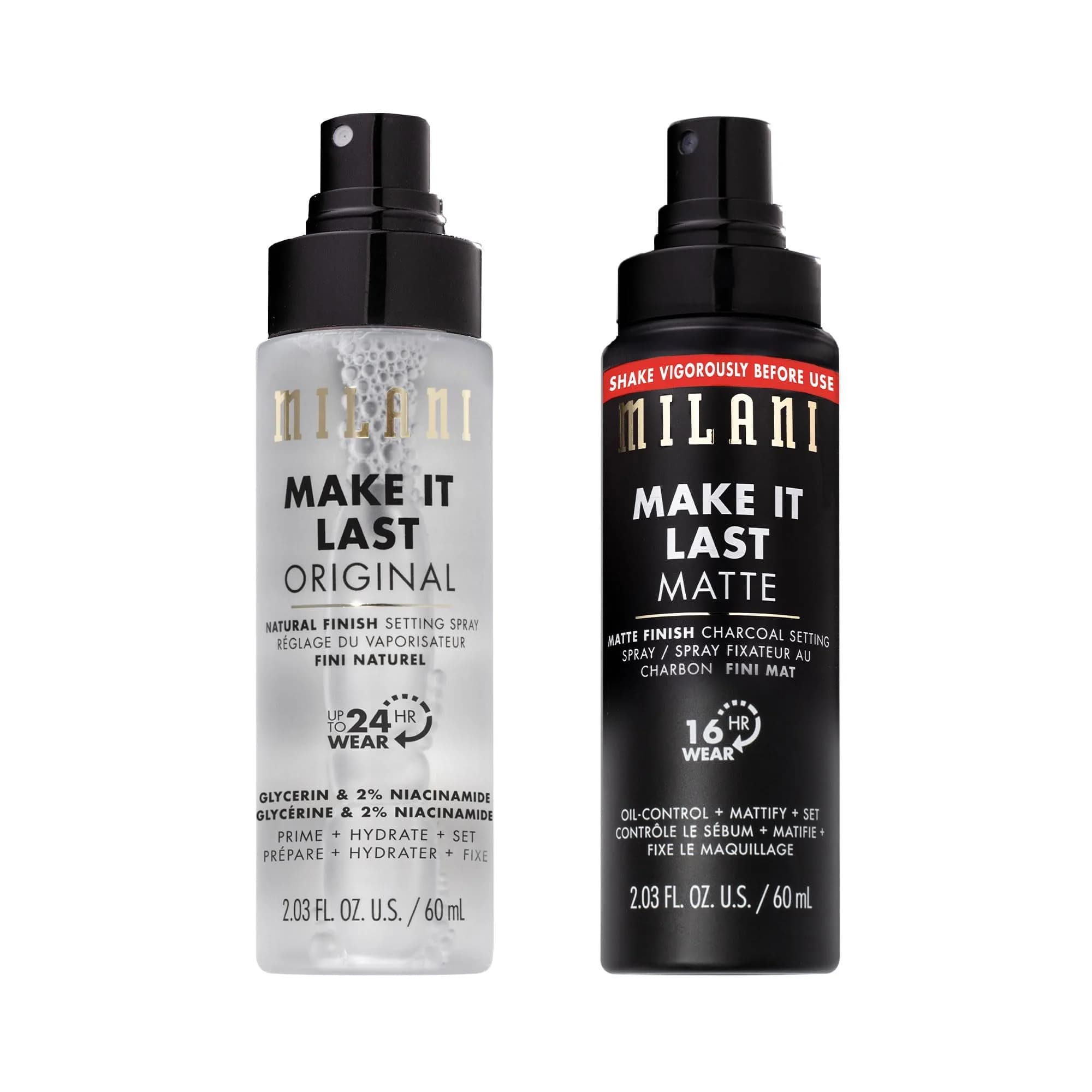 Milani Make It Last Original Natural & Matte Finish Setting Spray 2-Pack | 121.2ml (4.06 Fl Oz) Duo thumbnail 1