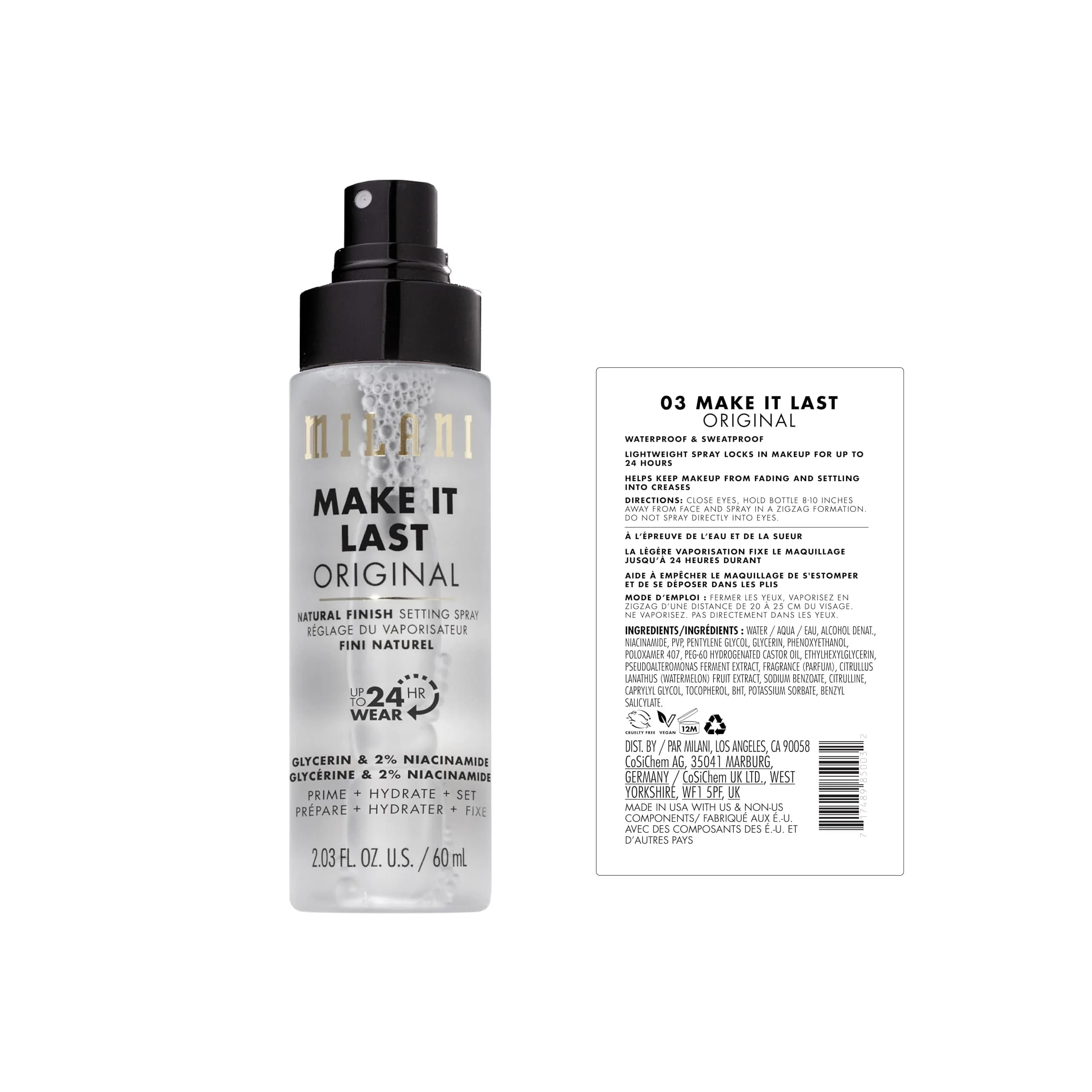 Milani Make It Last Original Natural & Matte Finish Setting Spray 2-Pack | 121.2ml (4.06 Fl Oz) Duo thumbnail 2