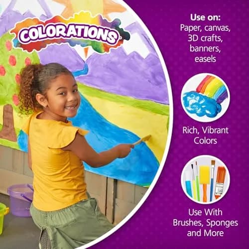 Colorations Paraben-Free Washable Tempera Paint Set, 19 Colors, Non-Toxic | Vibrant, Safe & Easy to Clean (70-120 chars) thumbnail 4