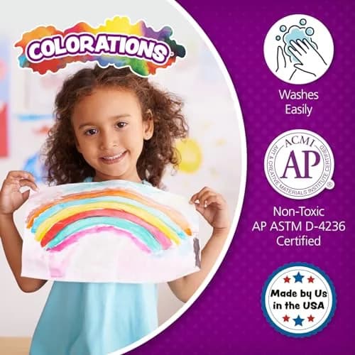 Colorations Paraben-Free Washable Tempera Paint Set, 19 Colors, Non-Toxic | Vibrant, Safe & Easy to Clean (70-120 chars) thumbnail 5