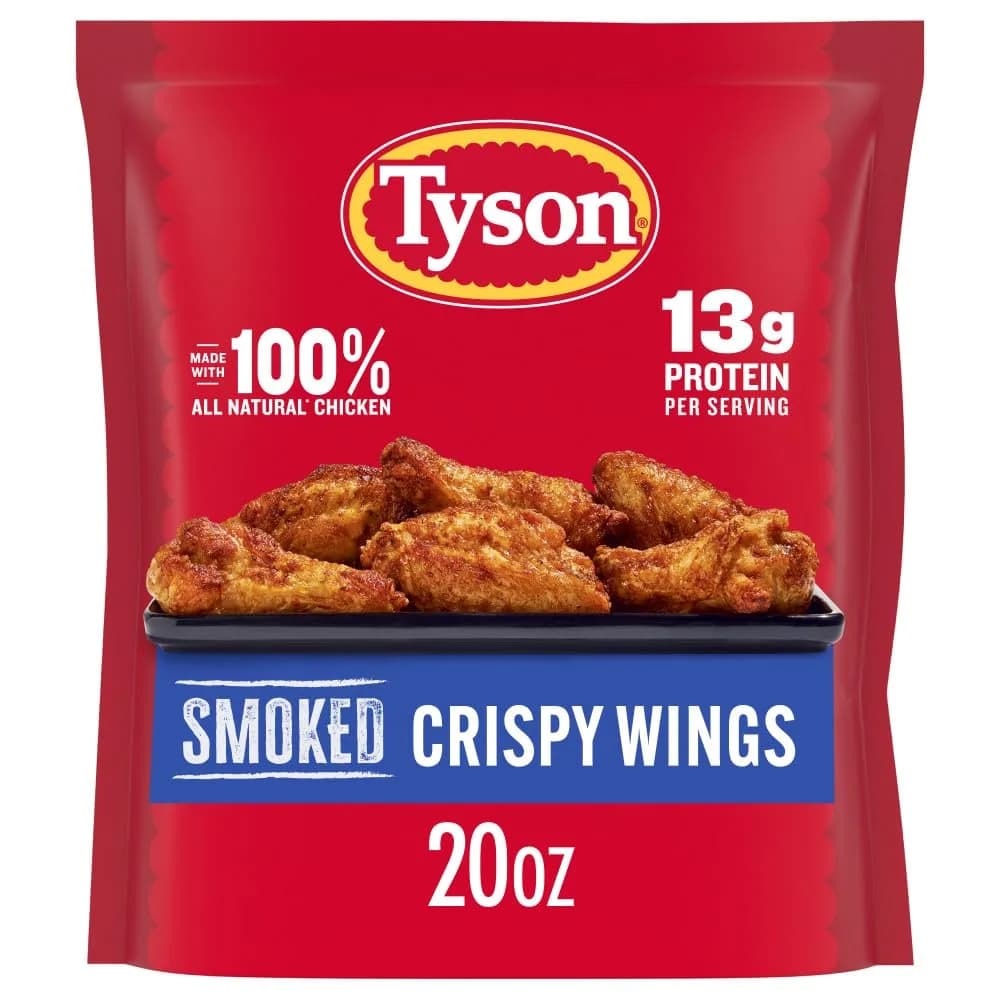 Tyson Smoked Crispy Chicken Wings 20 oz | Fully Cooked, All-Natural, Protein-Rich Snack - main product image