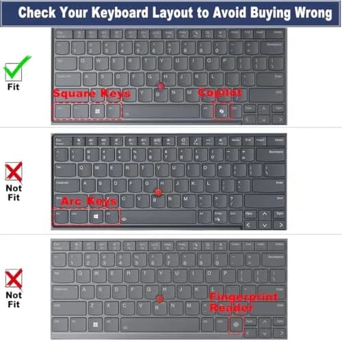 MUBUY-GOL Keyboard Cover for 2026 2025 Lenovo ThinkPad 14 E14 T14 T14s L14 P14s Gen 7/6/5 | US Layout, Waterproof, Dustproof thumbnail 2